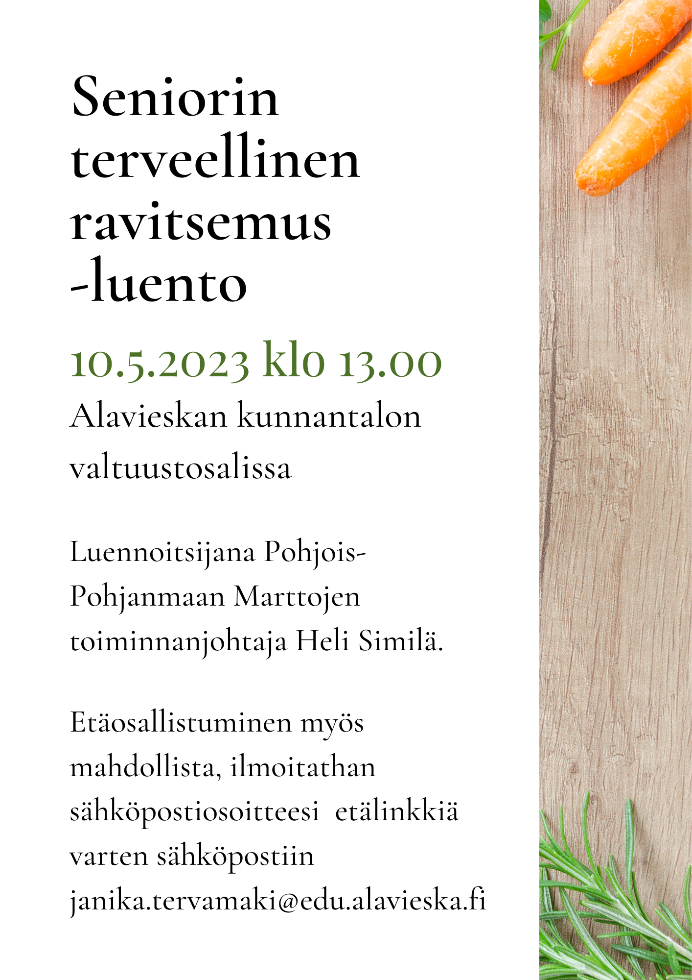 seniorin terveellinen ravitsemus luento