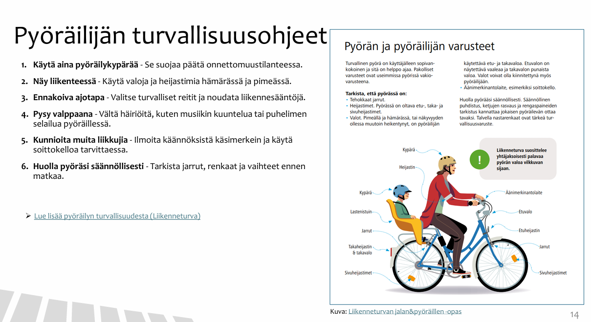 Pyöräilijän turvallisuusohjeet