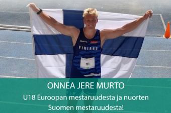 Onnea Jere Murto U18 Euroopan mestaruudesta ja nuorten Suomen mestaruudesta.