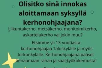 Kerhonohjaajan rekrytointi 4H