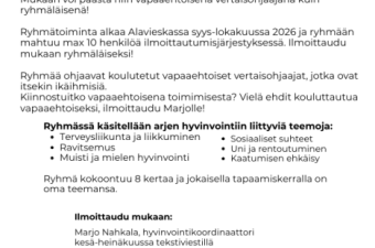 Virkeästi arjessa -toimintaan osallistuminen