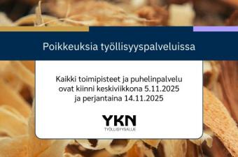 YKN poikkeusajat palveluajoissa 5.11. ja 14.11.