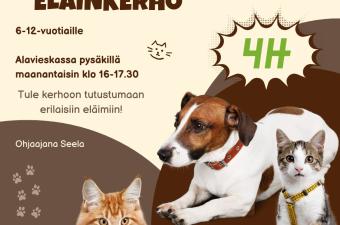 Eläinkerho 6-12 -vuotiaille Pysäkillä. 