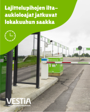 Kuntatiedote Vestia lajittelupihojen ilta-aukioloajat