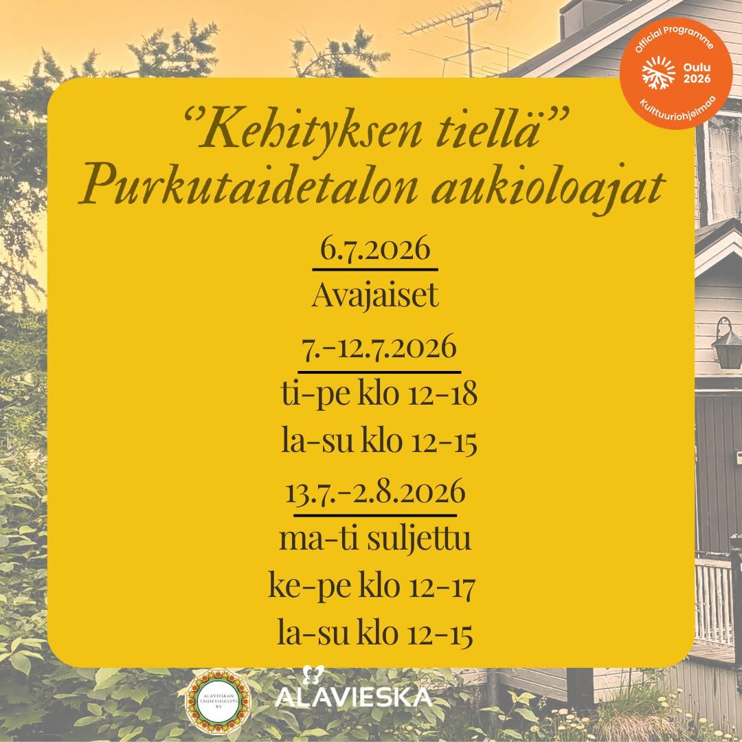 Kehityksen tiellä -purkutaidetalon mainos