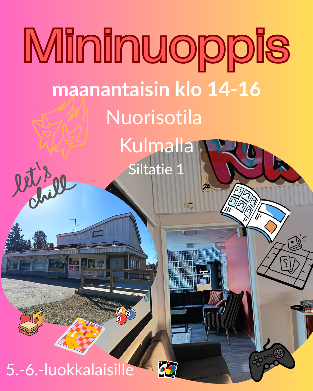 Kuvassa näkyy mainos mininuoppis-toiminnasta