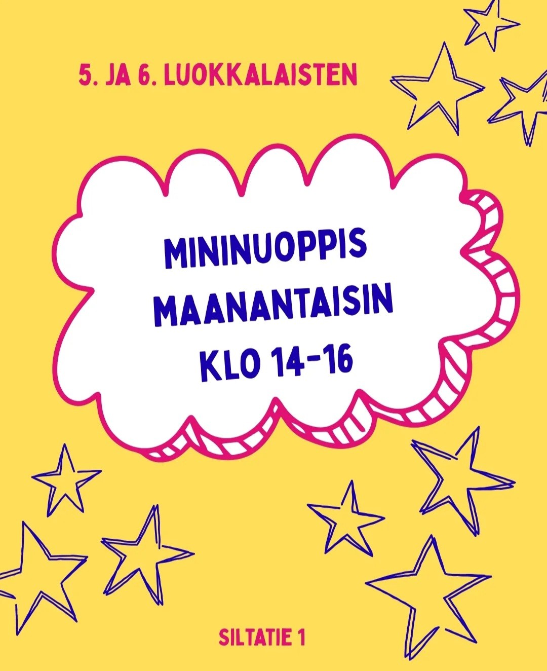 Kuvassa näkyy mainos mininuoppis-toiminnasta